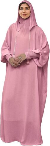 Abaya Muslim Dress Women Prayer Dress Long Sleeve Hooded Loose Maxi Dress Arabian Dubai Islamic Clothing in Saudi Arabia