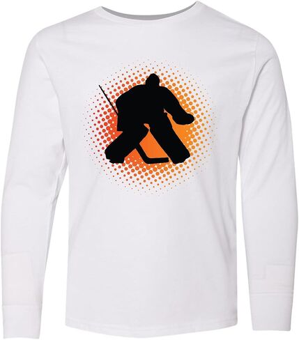 تي شيرت Inktastic Ice Hockey Goalie Sports للشباب بأكمام طويلة in Saudi Arabia