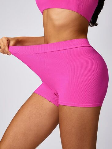 Women's Yoga Shorts Workout Gym Shorts Tummy Control Soft Athletic Sport Running Stretch Biker Short Butt Lifting in Saudi Arabia