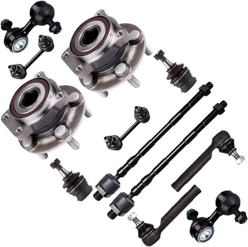 SCITOO 12pcs Front Suspension Kit Inner Outer Tie Rod End fit 2005-2009 for Subaru Outback for Subaru Legacy Lower Ball Joint Sway Bar Link in Saudi Arabia