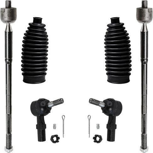 Detroit Axle - FWD Front Tie Rods Kit for Toyota Matrix Pontiac Vibe 2003-2008, 2004 2005 2006 2007 4 Inner Outer Tie Rods 2 Boots Replacement in Saudi Arabia