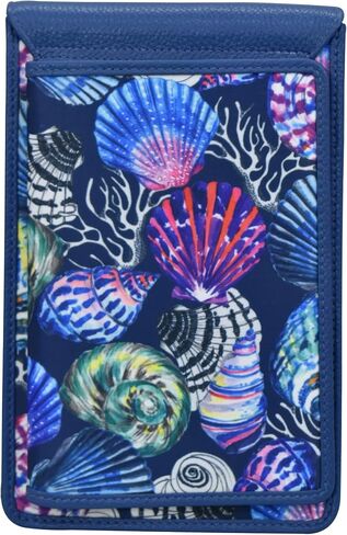 Anuschka Cell Phone Crossbody RFID Blocking Wallet - Wanderlust Collection - Nylon Fabric with Genuine Leather Trim in Saudi Arabia