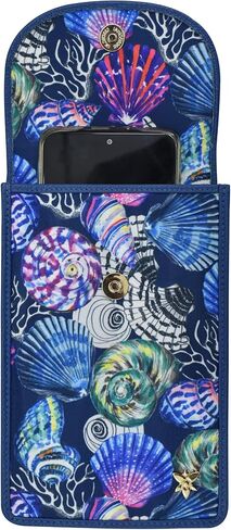 Anuschka Cell Phone Crossbody RFID Blocking Wallet - Wanderlust Collection - Nylon Fabric with Genuine Leather Trim in Saudi Arabia