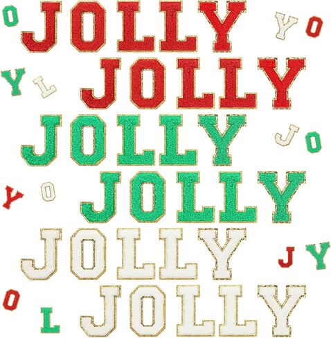 30 Pcs Self-Adhesive Merry Christmas Iron on Patches 2.1 Inch Sew on Chenille Letter Patches Glitter Pink Xmas Chenille Patches Embroidered Applique Patches for Crafts DIY Christmas Decor in Saudi Arabia
