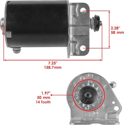 Caltric Starter Compatible with Briggs Stratton 693551 593934 Compatible with Craftsman / 14 Teeth Improved Steel Gear in Saudi Arabia