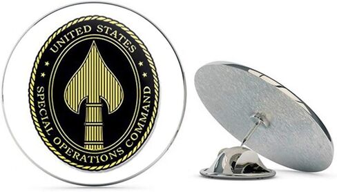 Black Tall Oval Special Operations Command Seal (Spear Head spec ops) Metal 0.75" Lapel Hat Pin Tie Tack Pinback in Saudi Arabia