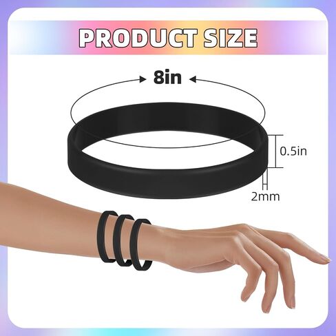 Rubber Silicone Bracelets 100 Count, Sports Blank Elastic Rubber Bulk, Unisex Silicone Wristbands for Decoration Gift-Purple in Saudi Arabia