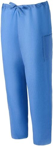 Medline Disposable Unisex Scrub Pants with Drawstring Waist, Blue, Size M, Case of 30 in Saudi Arabia