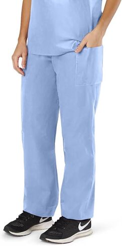 Medline Disposable Unisex Scrub Pants with Drawstring Waist, Blue, Size M, Case of 30 in Saudi Arabia