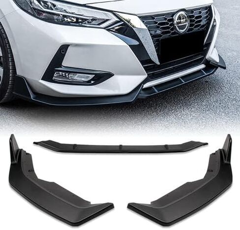 3 Pieces Front Bumper Lip Spoiler Splitter Side Body Kit Trim Protection Compatible with 2020-2023 Nissan Sentra 4DR Sedan (Painted Black) in Saudi Arabia