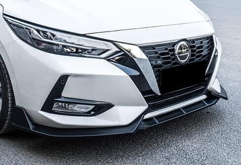 3 Pieces Front Bumper Lip Spoiler Splitter Side Body Kit Trim Protection Compatible with 2020-2023 Nissan Sentra 4DR Sedan (Painted Black) in Saudi Arabia