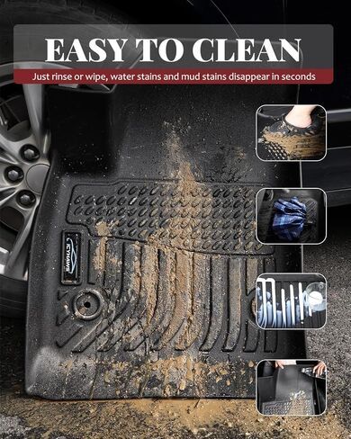 سجادات أرضية Icyhaws® لسيارة Volkswagen VW Jetta 2019-2025، مجموعة بطانات أرضية السيارة المقاومة للماء للحماية من جميع الأحوال الجوية من المطاط TPE | سجادة الصف الأمامي والثاني وصندوق الأمتعة in Kuwait