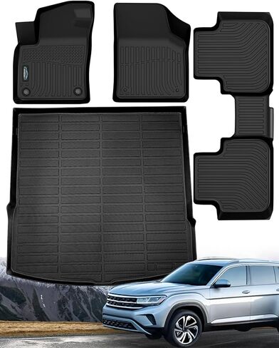سجادات أرضية Icyhaws® لسيارة Volkswagen VW Jetta 2019-2025، مجموعة بطانات أرضية السيارة المقاومة للماء للحماية من جميع الأحوال الجوية من المطاط TPE | سجادة الصف الأمامي والثاني وصندوق الأمتعة in Kuwait