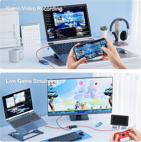 Video Capture Card,4K HDMI to USB 3.0 Capture Card,HDMI to USB-A/C 1080P 60FPS, Game Video Capture Card for Live Streaming/Gaming/Meeting, for Windows/Mac OS System, Switch PS4/5 Xbox OBS Zoom in Saudi Arabia