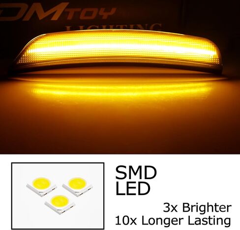 iJDMTOY Black-Out Smoked Lens 36-SMD Amber Yellow Full LED Front Bumper Side Marker Light Kit Compatible With Dodge 2021-up Durango, Replace OEM Amber Front Sidemarkers in Saudi Arabia