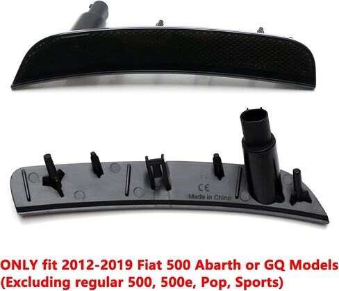 iJDMTOY 4pc-Set Clear/White Lens Front & Rear Wheel Arch Side Marker Lamp Housings w/Amber & Red Incandescent Bulbs, Compatible With 2012-2019 Fiat 500 Abarth/GQ Models in Saudi Arabia
