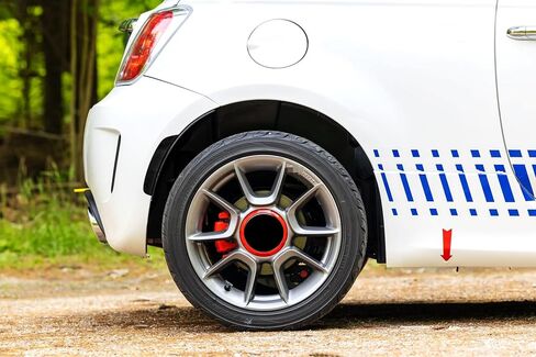 iJDMTOY 4pc-Set Clear/White Lens Front & Rear Wheel Arch Side Marker Lamp Housings w/Amber & Red Incandescent Bulbs, Compatible With 2012-2019 Fiat 500 Abarth/GQ Models in Saudi Arabia