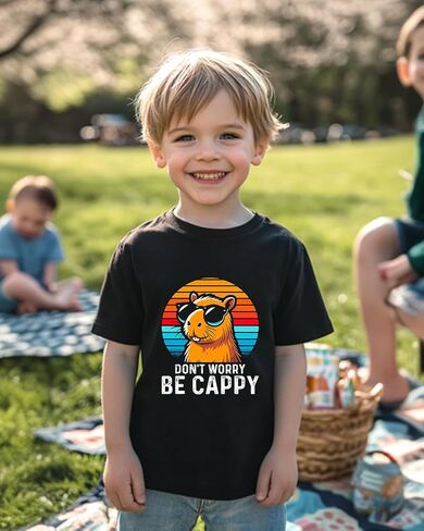 Toddler T-Shirts, Baby Boy Girl Kids Animal Graphic Tees Funny Letter Print Sunmmer Clothes Short Sleeve 2-8T in Kuwait