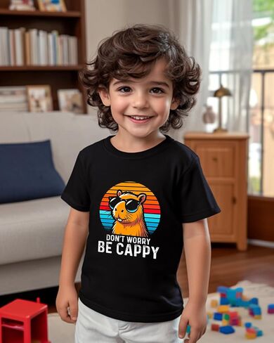 Toddler T-Shirts, Baby Boy Girl Kids Animal Graphic Tees Funny Letter Print Sunmmer Clothes Short Sleeve 2-8T in Kuwait
