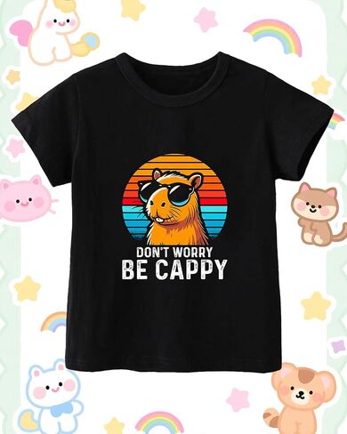 Toddler T-Shirts, Baby Boy Girl Kids Animal Graphic Tees Funny Letter Print Sunmmer Clothes Short Sleeve 2-8T in Kuwait