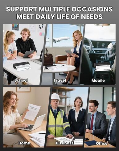 vretti Portable Printers Wireless for Travel, Wireless inkless Portable Printer with 304DPI, Portable Thermal Printer, Instant Printing, Inkless Printer for iOS&Android, Support US Letter&A4&B5 in Saudi Arabia