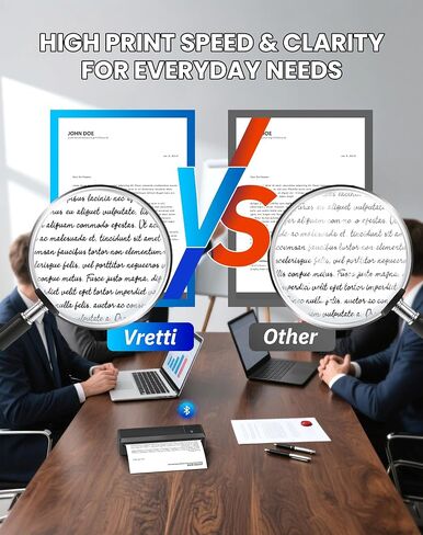 vretti Portable Printers Wireless for Travel, Wireless inkless Portable Printer with 304DPI, Portable Thermal Printer, Instant Printing, Inkless Printer for iOS&Android, Support US Letter&A4&B5 in Saudi Arabia