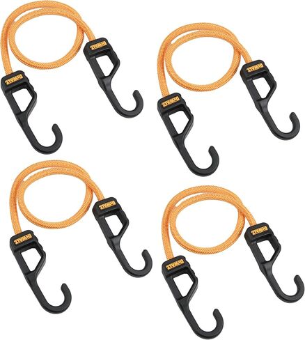 DEWALT DXBC300244 Black/Yellow 24" Premium Heavy-Duty Bungee Cords, 4 Pack in Saudi Arabia