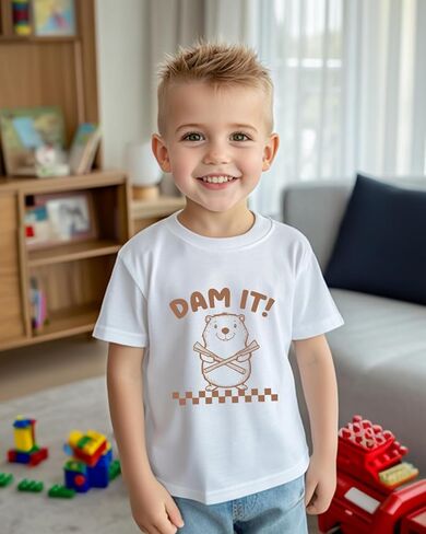 تي شيرتات للأطفال الصغار، تي شيرتات للأطفال الأولاد والبنات برسومات حيوانات مضحكة مطبوعة بحروف صيفية بأكمام قصيرة 2-8T in Kuwait