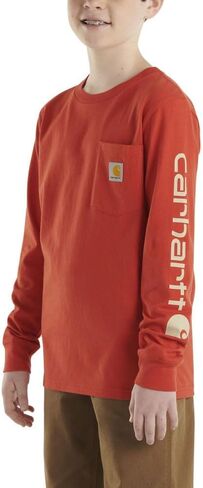 Carhartt Kid's CA6477 Long-Sleeve Pocket T-Shirt - Boys - X-Large (18-20) - Molten Lava in Saudi Arabia