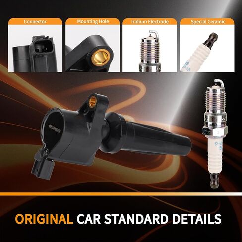 حزم ملف الإشعال UF592 OEM (مجموعة من 6) - متوافقة مع BMW 128i 135i 335i 325i 328i 330i 525i 528i 530i 535i 545i 550i 650i 740i 750i 760i - L6 2.5L 3.0L - يستبدل 12137562744 C1638 12137594937 in Kuwait