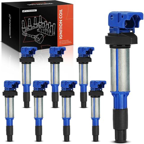 A-Premium (Blue) Engine Ignition Coil Pack Compatible with BMW X5 2003-2009, 545i 2004-2006, 550i 2006-2009, 745i/745Li 2002-2005, 750i/750Li 2006-2008, 645Ci 2004-2005, 650i & Morgan Aero 8, 8-PC Set in Saudi Arabia
