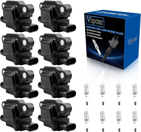 Set of 8 Ignition Coil Pack UF413 and Iridium Spark Plugs Compatible with Chevy/GMC 2007-2013 Silverado Suburban Trucks 4.8 5.3 6.0 6.2L, Express Vans, SSR Trailblazer Tahoe Escalade G8 9-7X in Saudi Arabia