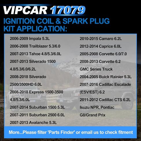 Set of 8 Ignition Coil Pack UF413 and Iridium Spark Plugs Compatible with Chevy/GMC 2007-2013 Silverado Suburban Trucks 4.8 5.3 6.0 6.2L, Express Vans, SSR Trailblazer Tahoe Escalade G8 9-7X in Saudi Arabia