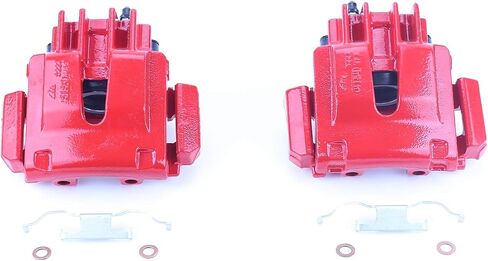 زوج من Power Stop Rear S4830 من الفرجار المطلي بمسحوق أحمر عالي الحرارة لسيارة Ford Expedition 2003-2006، Lincoln Navigator 2003-2006 [نموذج محدد] in Saudi Arabia