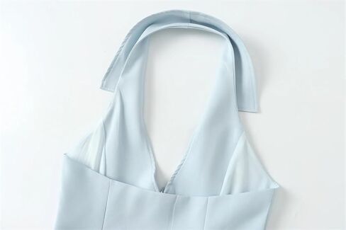Women Open Back Fitted Halter Top and Low-Rise Side Zip Two Pieces Sets in Saudi Arabia