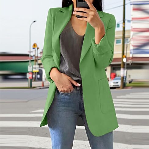 Long Blazers for Women Business Casual Lightweight Suit Long Sleeve Slim Fit Work Office Jacket Open Front Blazer in Saudi Arabia