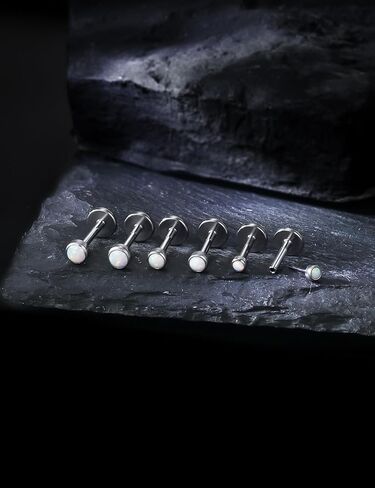 20G 18G 16G F136 Titanium Threadless Flat Back Earrings Nose Studs Tragus Forward Helix Conch Cartilage Lobe Earrings Medusa Labret Snake Bite Monroe Lip Ring Piercing Jewelry For Women Men in Saudi Arabia
