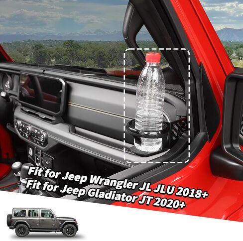 1PC Upgraded Door Cup Holder Fit for Jeep Wrangler JL JLU 2018-2024 & Gladiator JT 2020-2024, Passenger Side in Saudi Arabia