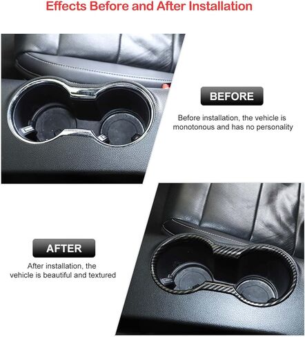JeCar for Mustang Carbon Fiber Interior Cup Holder Cover Trim for Ford Mustang 2015-2023 Interior Accessories in Saudi Arabia