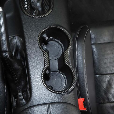 JeCar for Mustang Carbon Fiber Interior Cup Holder Cover Trim for Ford Mustang 2015-2023 Interior Accessories in Saudi Arabia