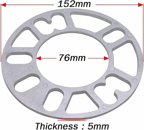 GAsupply 5mm Universal Wheel Spacers, 4 Pcs Universal Wheel Adapters for Most 4 & 5 Lug Vehicles PCD 98-120 in Kuwait