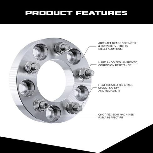ezaccessory 2 Wheel Spacers Adapters 5x4.5 to 5x4.5 for Ford Mustang 94-14 Explorer - 2" Thick 1/2" Studs in Saudi Arabia