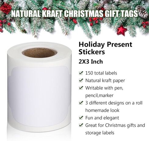 Outus 150 Pcs Christmas Stickers Labels Christmas Stickers for Gifts Blank to and from Christmas Name Label Present Tag Labels for Gift Wrapping Envelope(2 x 3 Inch,Red Black Plaid) in Saudi Arabia