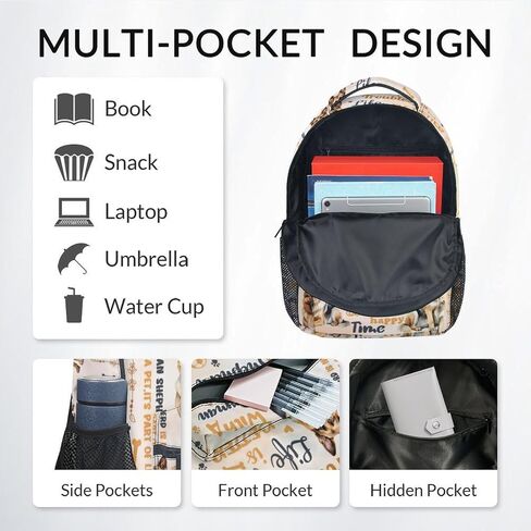 Mercuryelf Kids Bookbag with Lunch Bag and Pencil - 3 in 1 German Shepherd Backpack Set for Boys Girls - 17 Inch Dog School Backpack with Lunch Box for Primary Middle in Kuwait