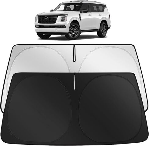 مظلة شمسية للزجاج الأمامي مخصصة لملحقات Nissan Armada 2017-2023 2024 2025 2026، غطاء واقي من الشمس لنافذة السيارة الأمامية قابل للطي مع حقيبة تخزين in Kuwait