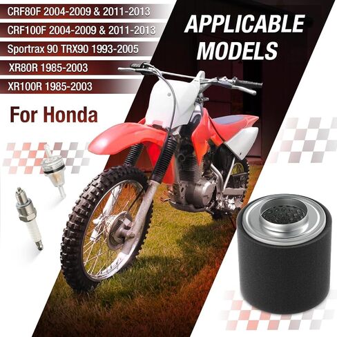 Air Cleaner Filter Element Holder Kit W/Spark Plug For Honda CRF80F CRF100F Sportrax 90 TRX90 XR80R XR100R 1985-2013 17212-KJ2-003 in Saudi Arabia