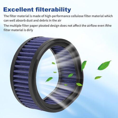 AHL Motorcycle High Flow Air Filter Reusable Air Cleaner Compatible with 1998-2004 Gilroy Indian with the S&S engines, E-3226 Round, Drag reference # 1011-0315 Not round,Midwest # 12-579 Not round in Saudi Arabia