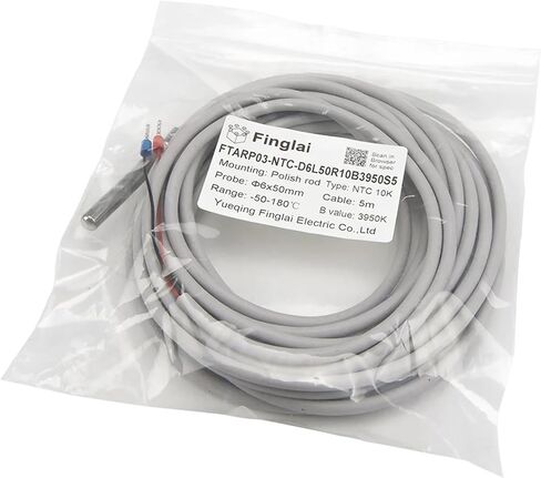 FTARP03 NTC 5m Silica Gel Cable Stainless Steel Waterproof Probe 10K Resistance RTD Temperature Sensor(3435 B 5x50mm Probe) in Saudi Arabia