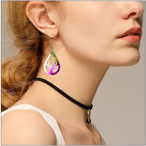 Luomi 2PCS الراتنج عيد الميلاد الأيائل قوالب عيد الميلاد زخرفة الراتنج قوالب الغزلان قالب السيليكون لراتنج الايبوكسي صب قالب عيد الميلاد DIY سلسلة المفاتيح شنقا ديكور العلامة مع النمام، مجموعات الأصابع، القطارات in Kuwait