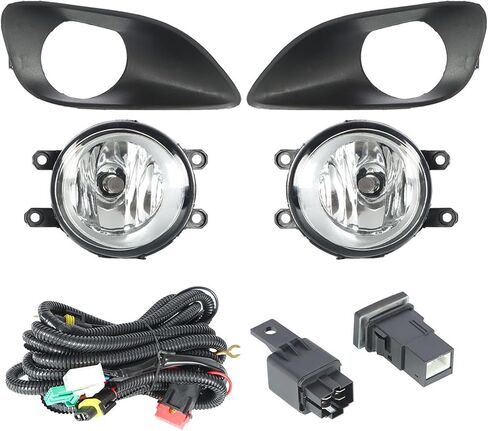 labwork 1 Pair Fog Lights Lamps Replacement for Toyota Yaris Sedan 2006-2011 Clear Lens with Bulbs Switch Harness Frame Driving Fog Lights Lamps in Saudi Arabia